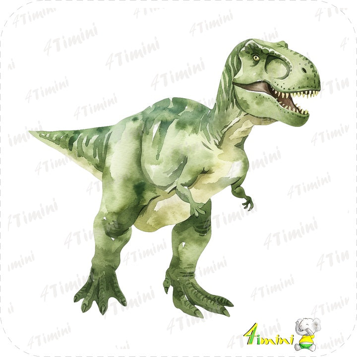 Ensemble de 5 débarbouillettes velours - Dinosaures Aquarelles