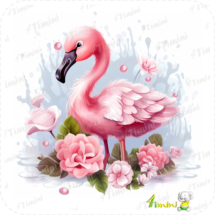 Ensemble de 5 débarbouillettes velours - Flamant rose