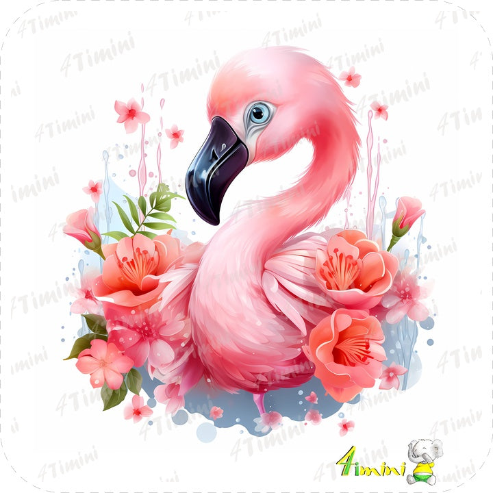 Ensemble de 5 débarbouillettes velours - Flamant rose