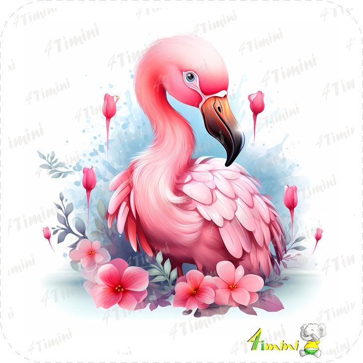 Ensemble de 5 débarbouillettes velours - Flamant rose