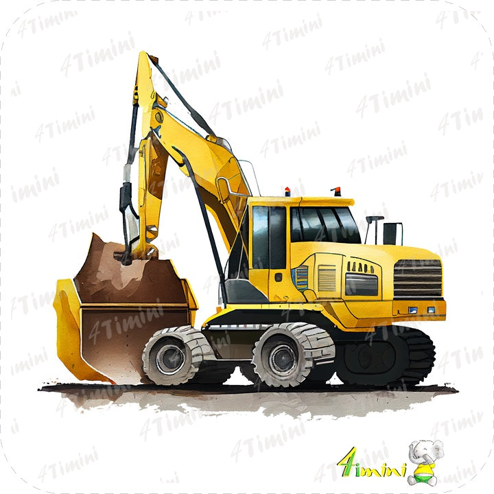 Ensemble de 5 débarbouillettes velours - Les camions de chantier