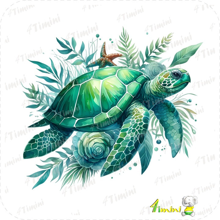 Ensemble de 5 débarbouillettes velours - Mer floral