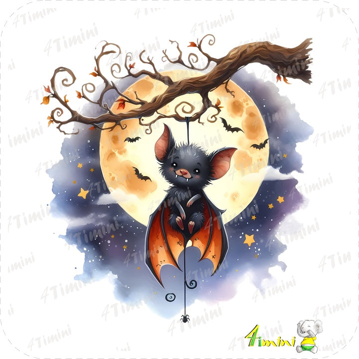 chauve-souris, lune, étoile par 4timini