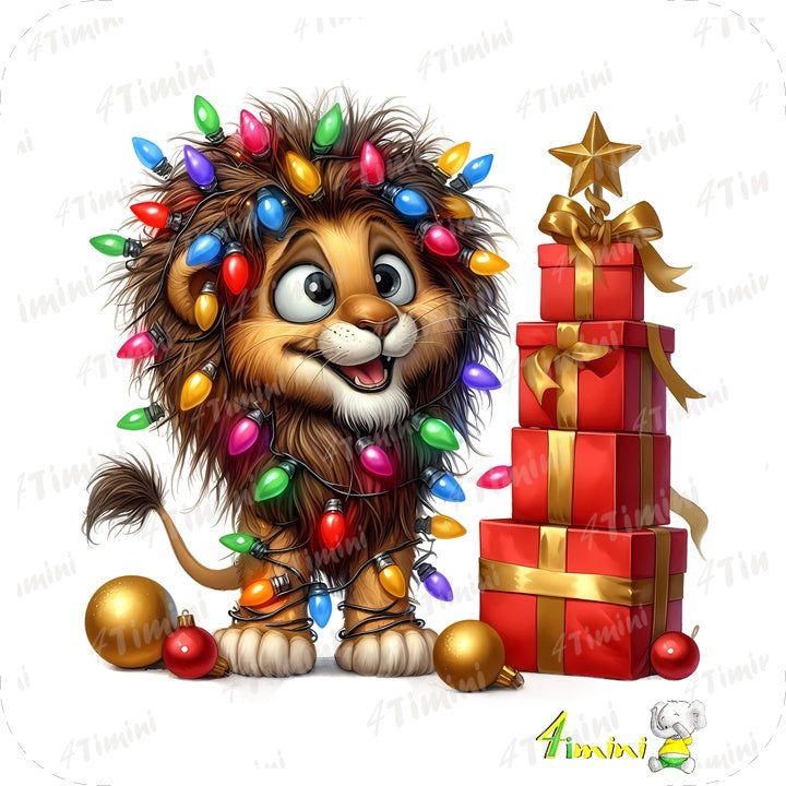 Ensemble de 5 débarbouillettes velours - La folie de Noël dans la jungle