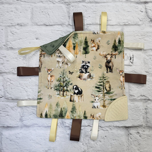À l'orée des bois - Doudou étiquettes craquante avec coin de dentition