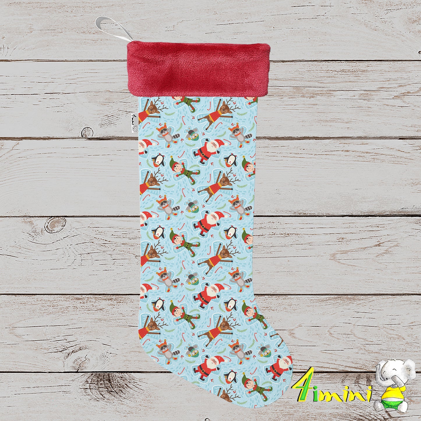 Bas de Noël - Anges dans la neige