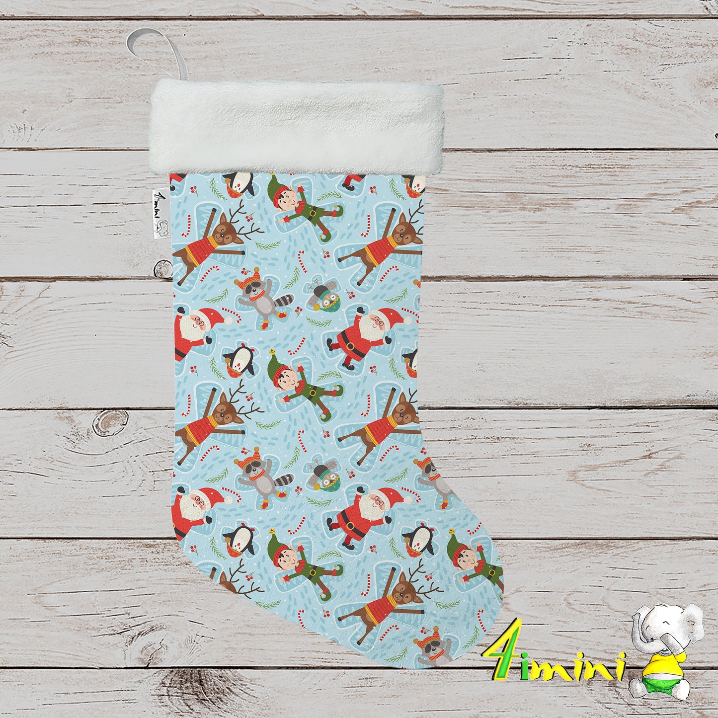 Bas de Noël - Anges dans la neige