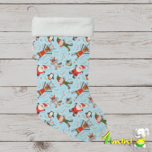 Bas de Noël - Anges dans la neige