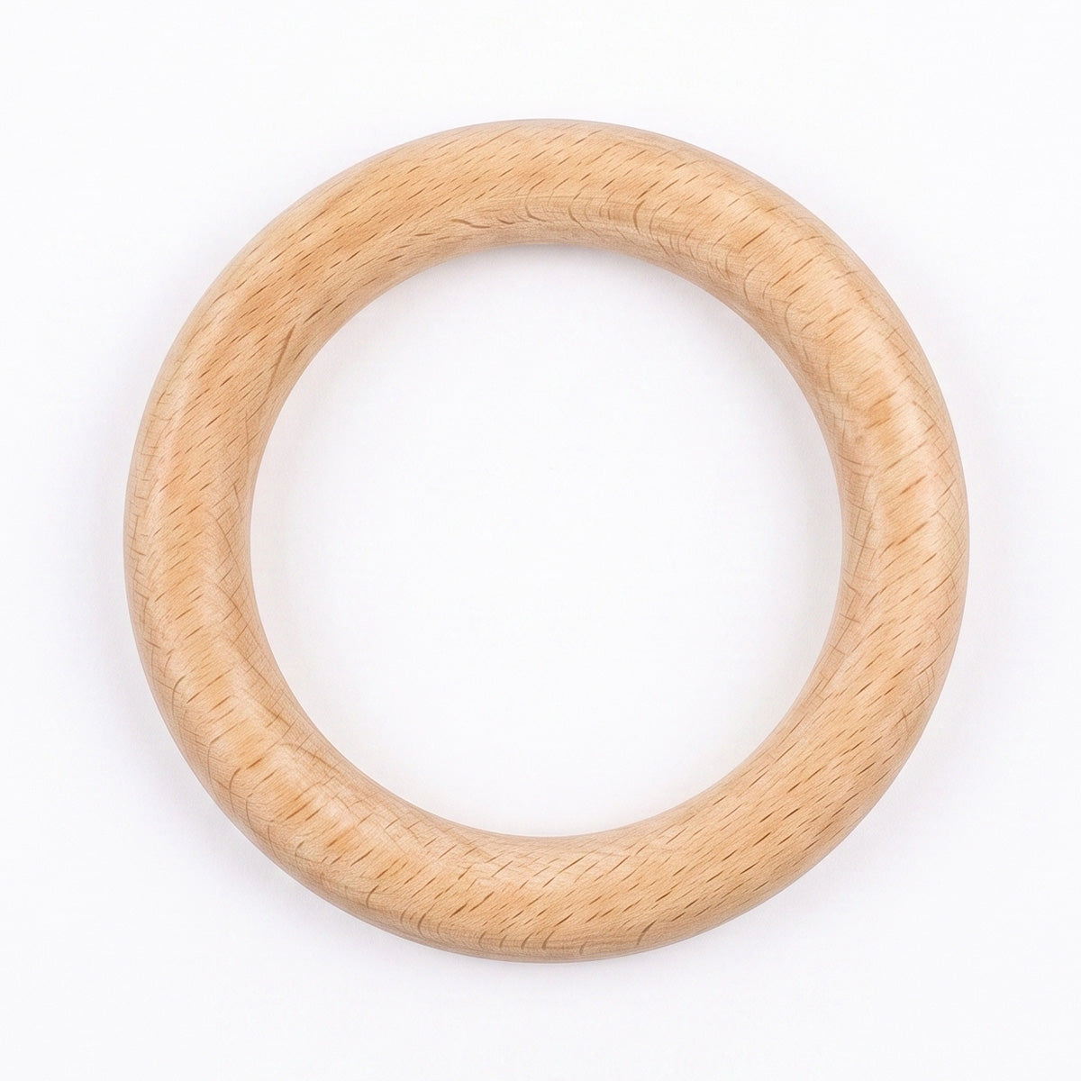 Anneau de dentition en bois de hêtre naturel