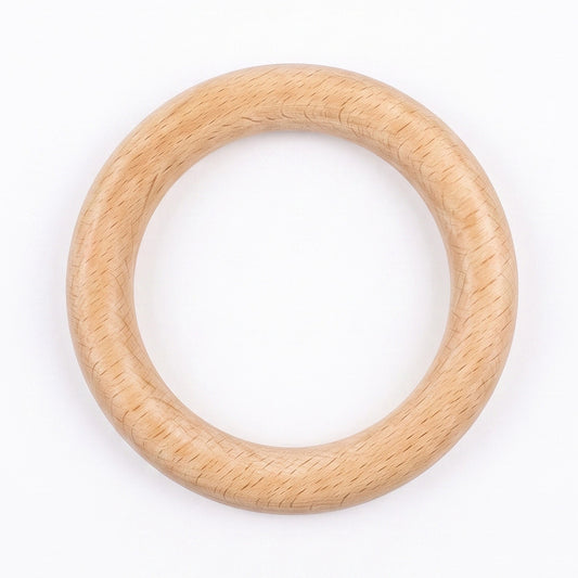 Anneau de dentition en bois de hêtre naturel