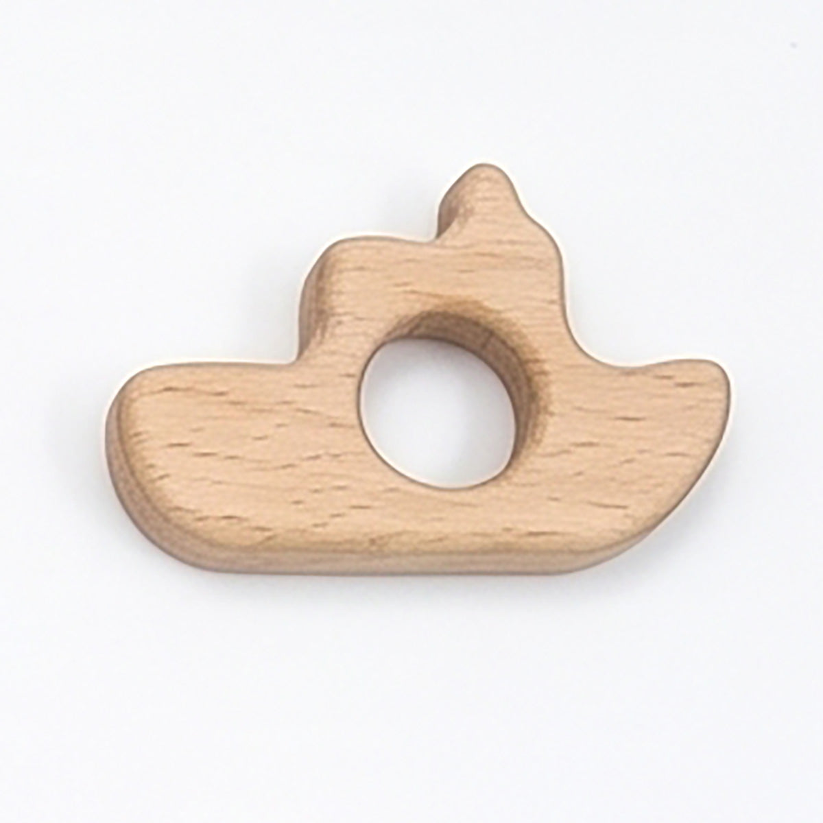 Bateau - jouet de dentition en bois d'hêtre naturel