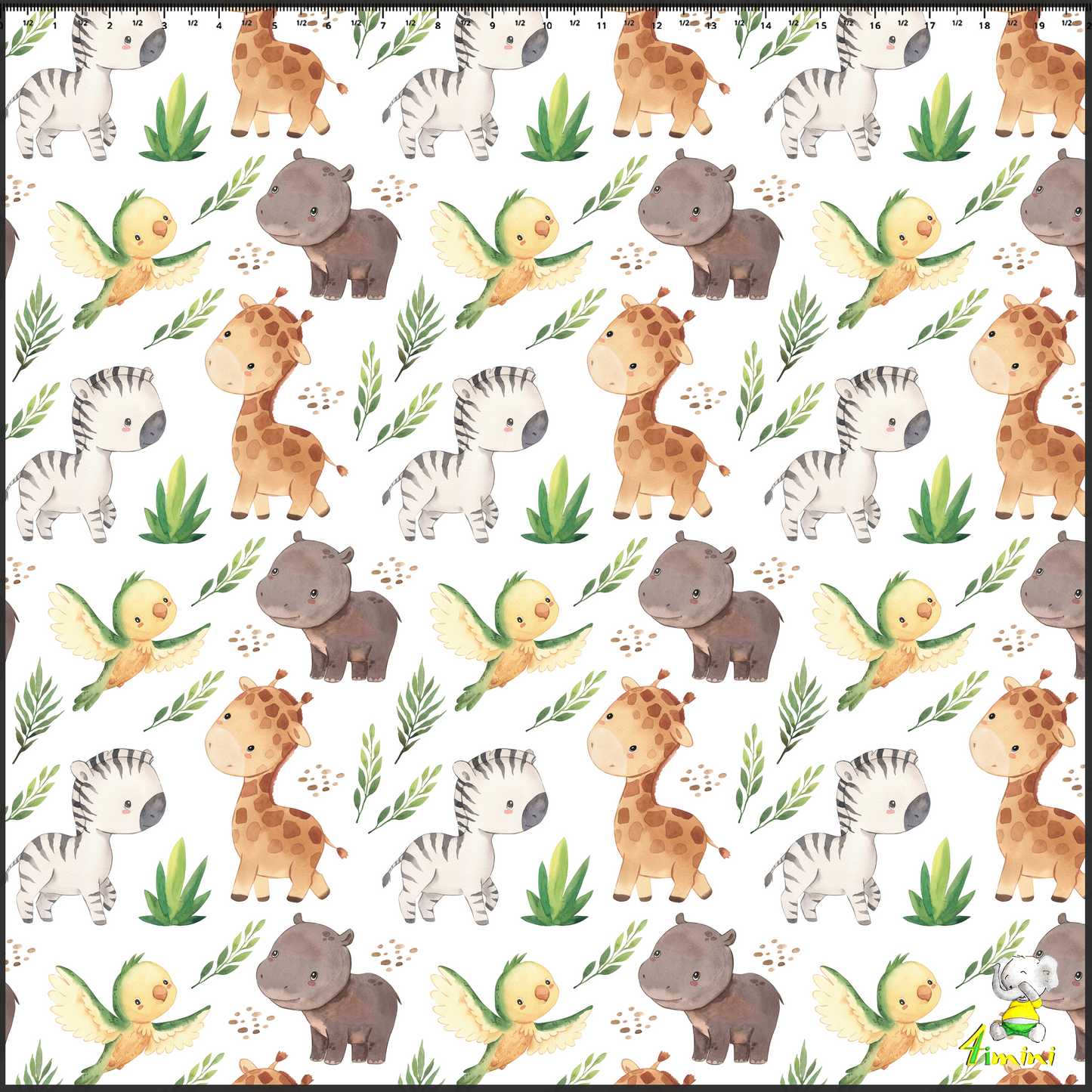 Doudou en minky - bébé safari