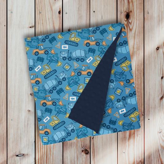 Doudou en minky - Camions de construction