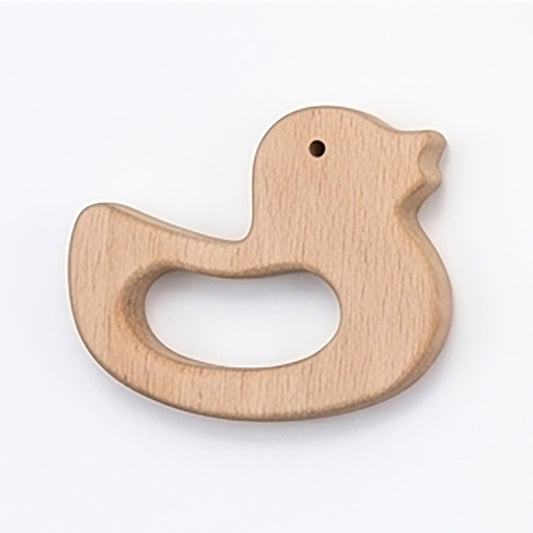 Canard - jouet de dentition en bois d'hêtre naturel
