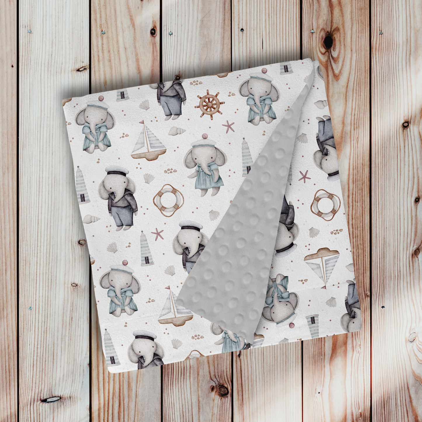 Doudou en minky - Capitaine éléphant