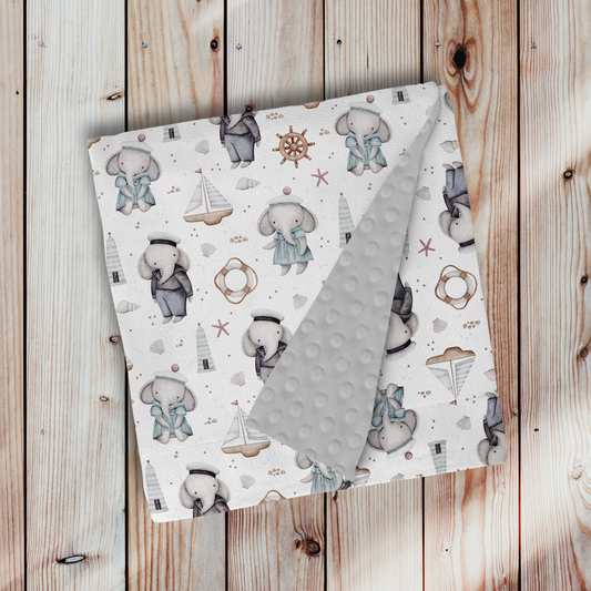 Doudou en minky - Capitaine éléphant