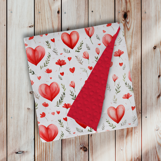 Doudou en minky - Coeur en feuilles