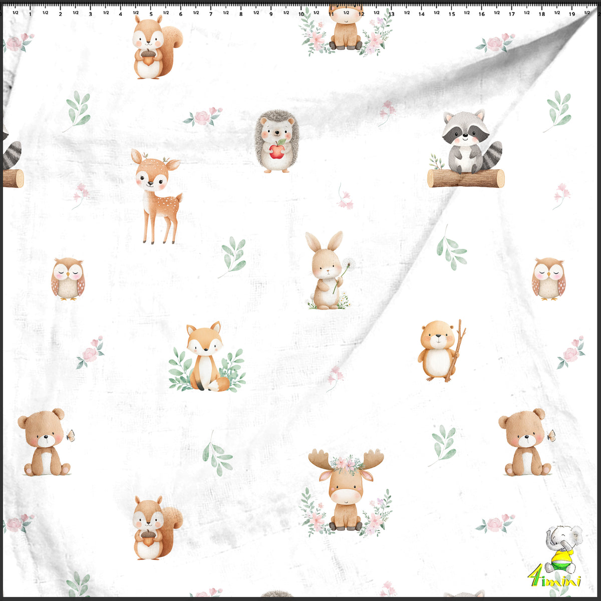 motif animaux de la forêt aquarelle
raton, renard, hérisson, lapin, écureuil, orignal