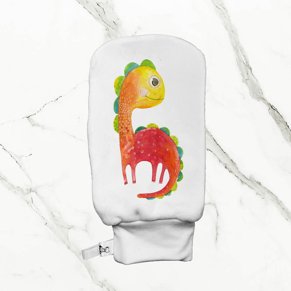 Dino aquarelle - Mitaine de bain