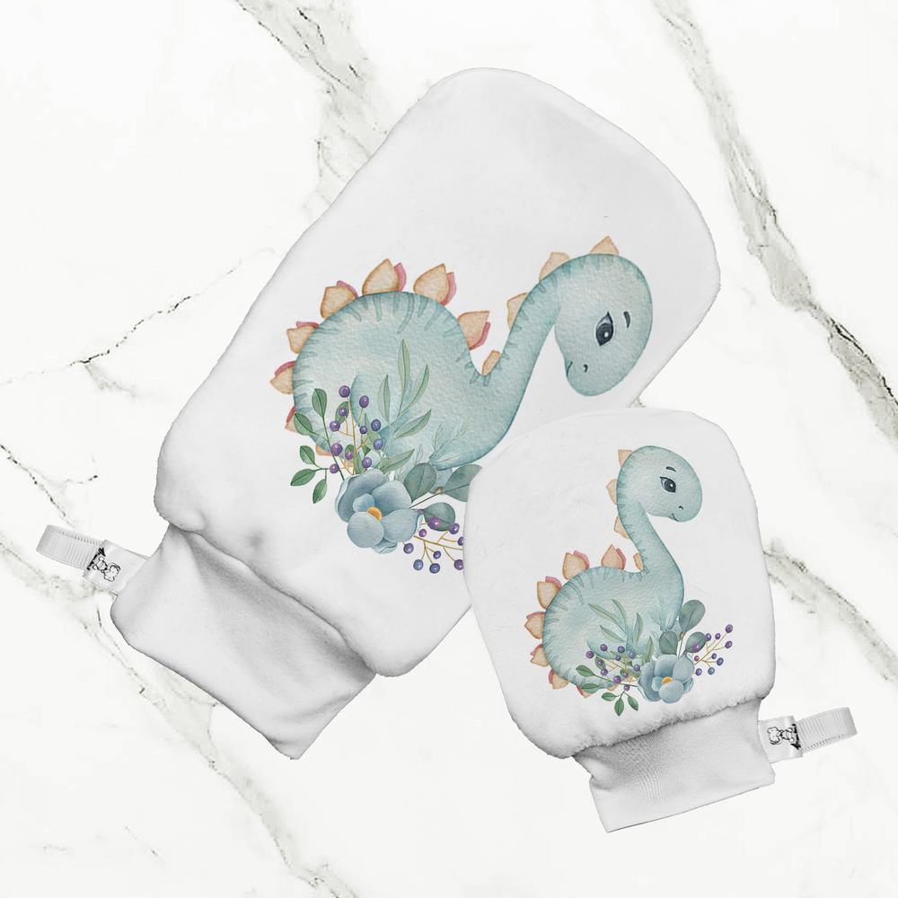 Dino floral - Mitaine de bain