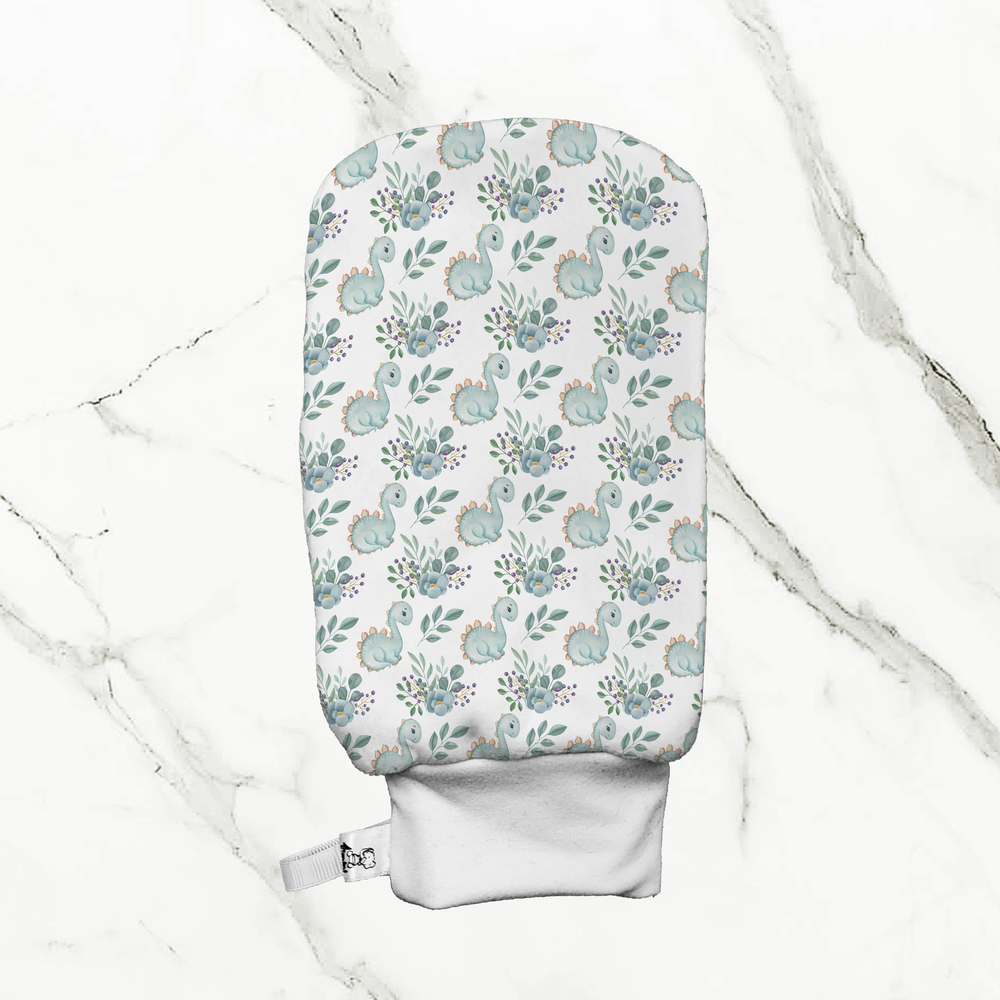 Dino floral - Mitaine de bain