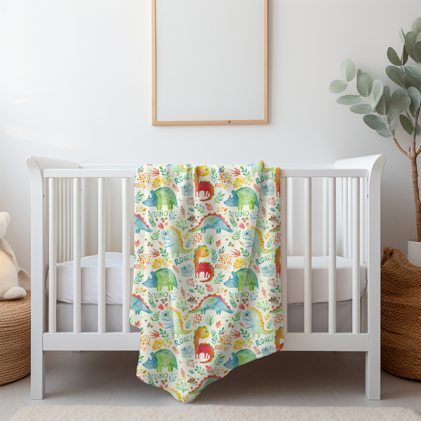 Doudou en minky -Dinosaure aquarelle