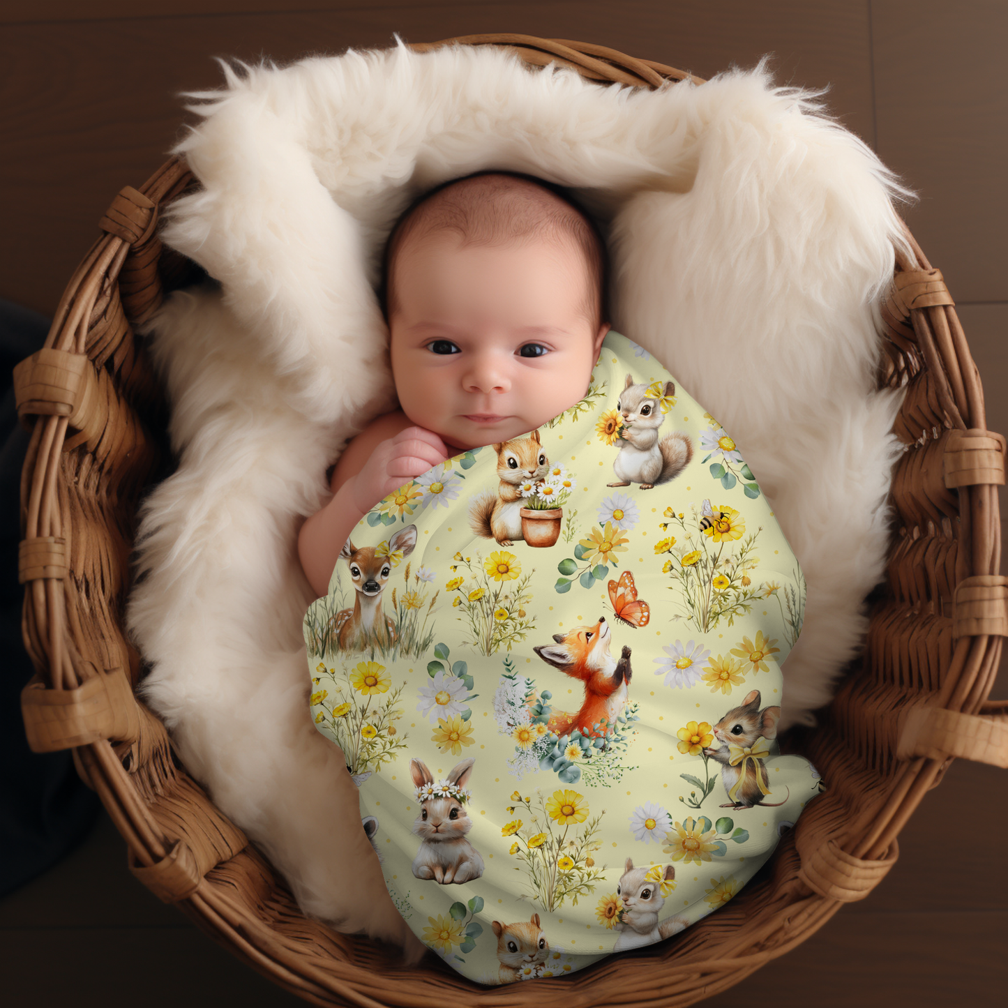 Couverture d'emmaillotage en mousseline de bambou et coton pour bébé, motif [Nom du motif] par 4Timini.