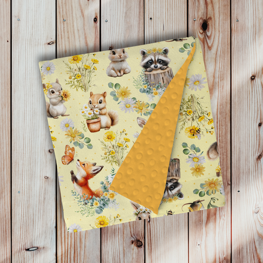 Doudou en minky - Éclats de marguerites champêtre