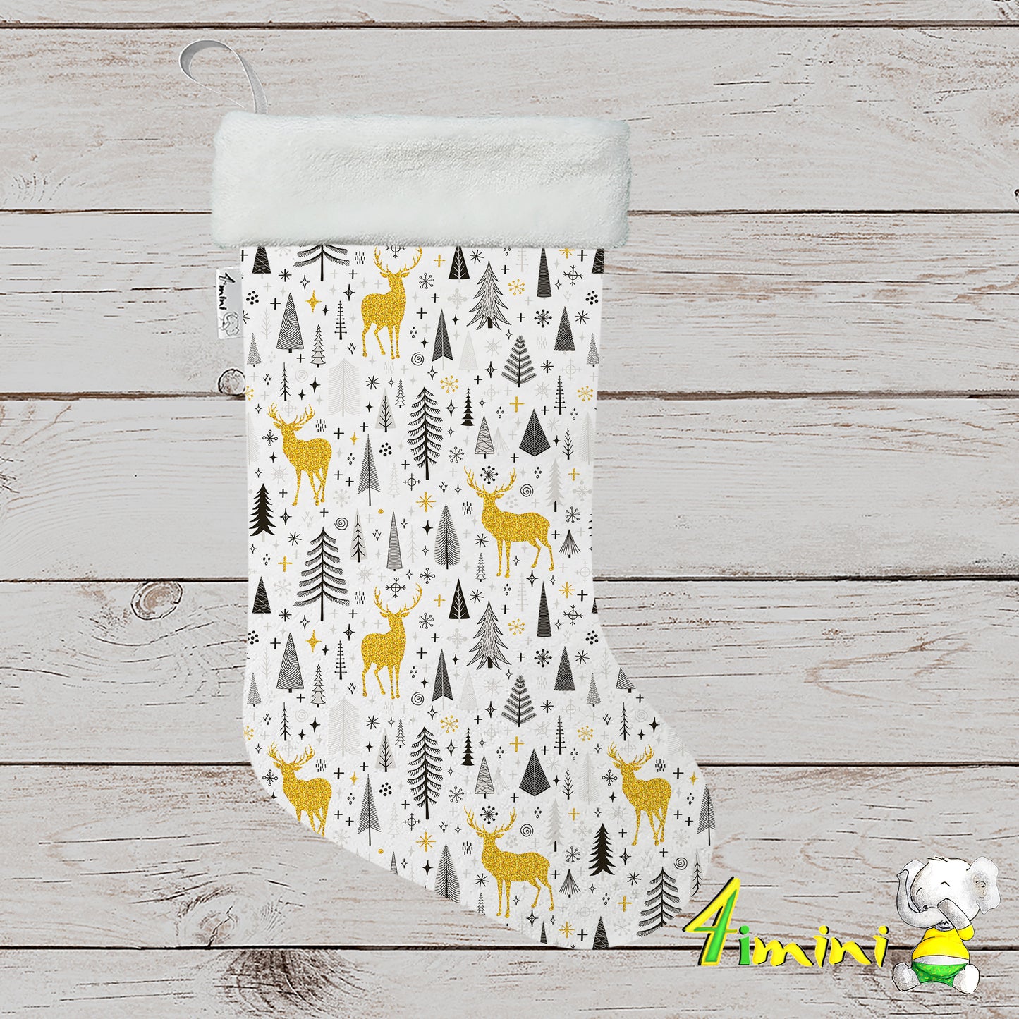 Bas de Noël - Étoiles et Panaches Dorés