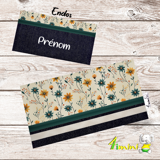 Protège carnet - Floral boho emeraude