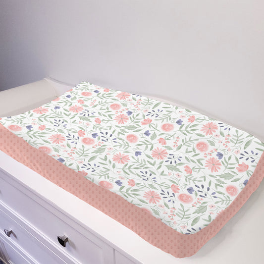 Floral pastel rose - Housse de matelas à langer