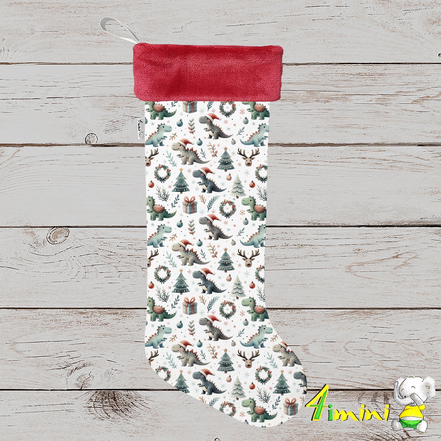 Bas de Noël - Joyeux Dino-Noël