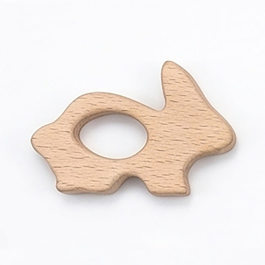 Lapin - jouet de dentition en bois d'hêtre naturel