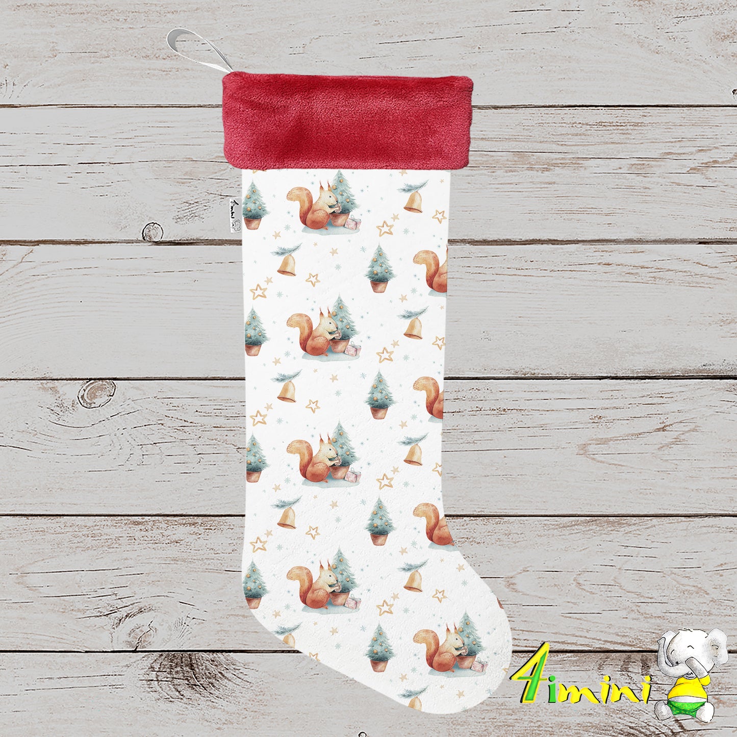 Bas de Noël - Le cadeau de l'Écureuil Roux