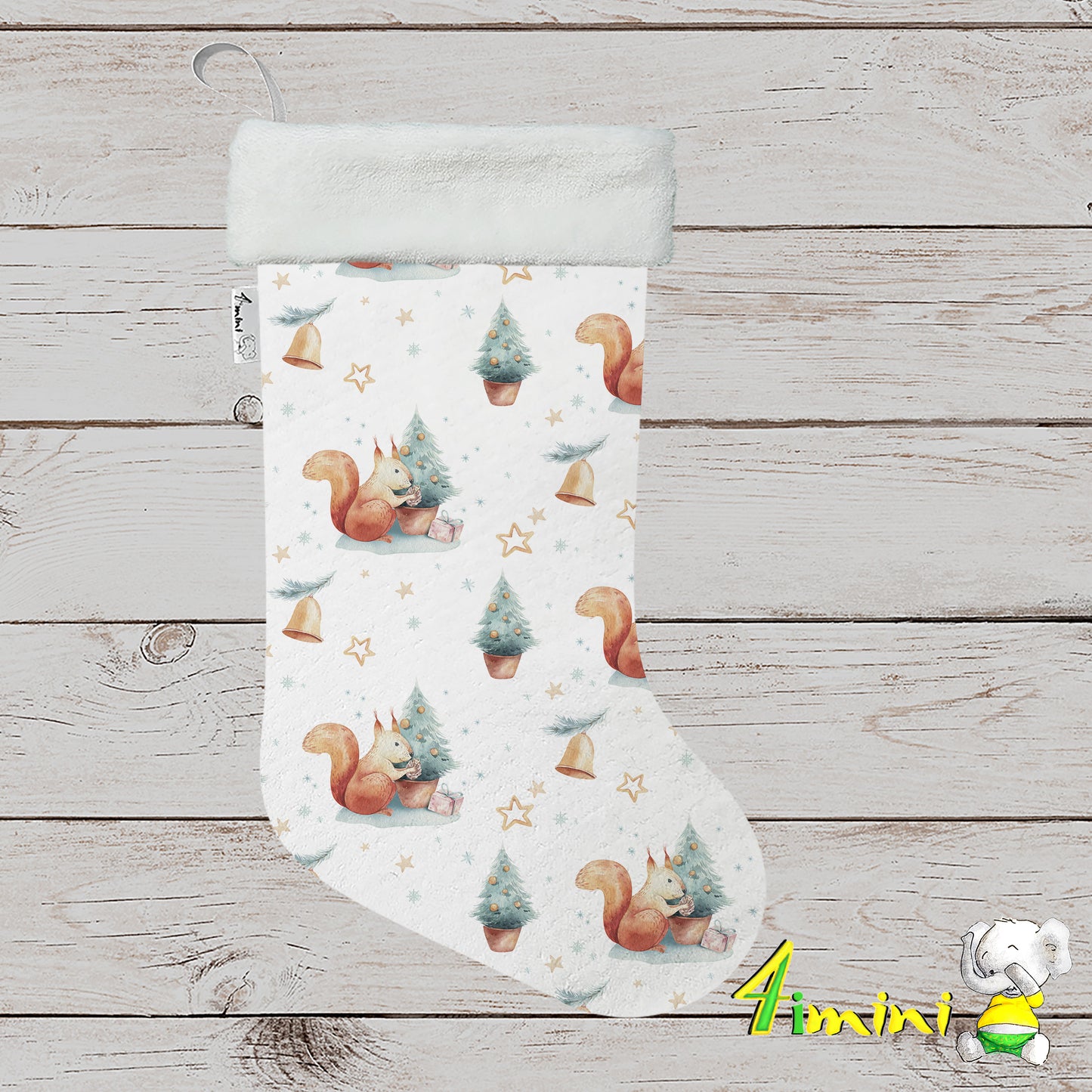 Bas de Noël - Le cadeau de l'Écureuil Roux