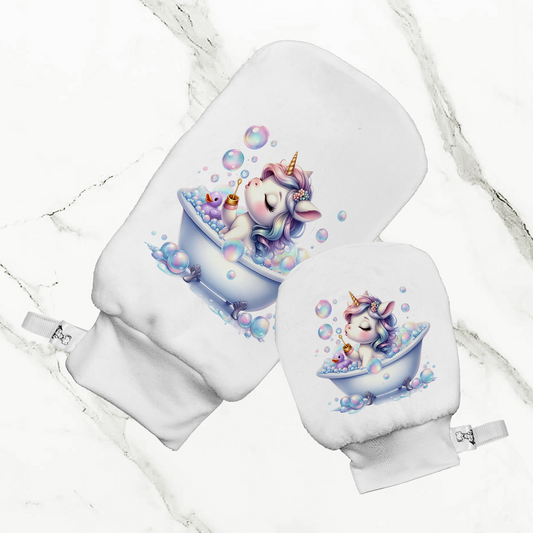 L'heure du bain licorne - Mitaine de bain