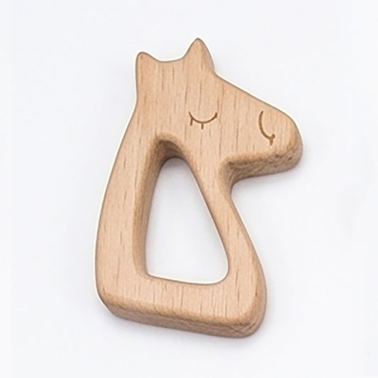 Licorne  - jouet de dentition en bois d'hêtre naturel