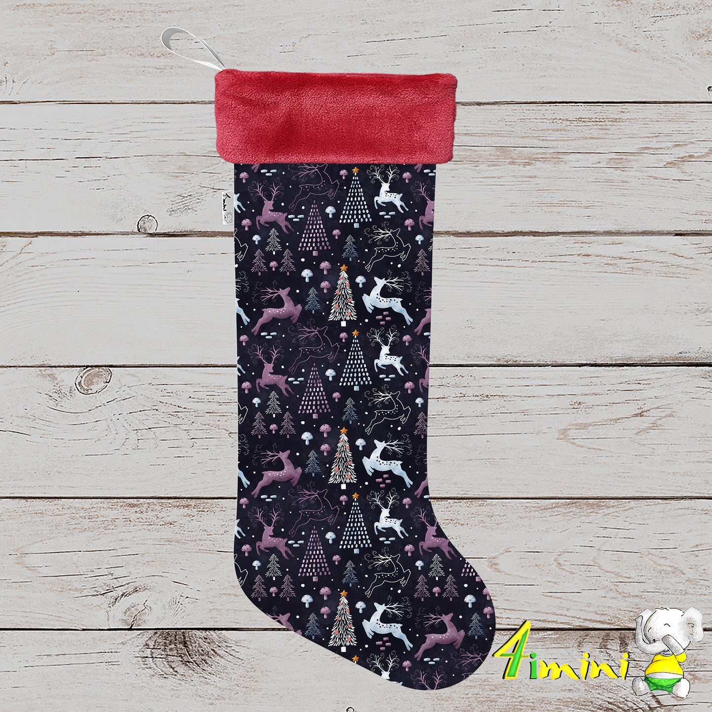 Bas de Noël - Minimalisme de Noël mauve