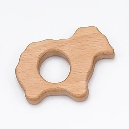 Mouton - jouet de dentition en bois d'hêtre naturel
