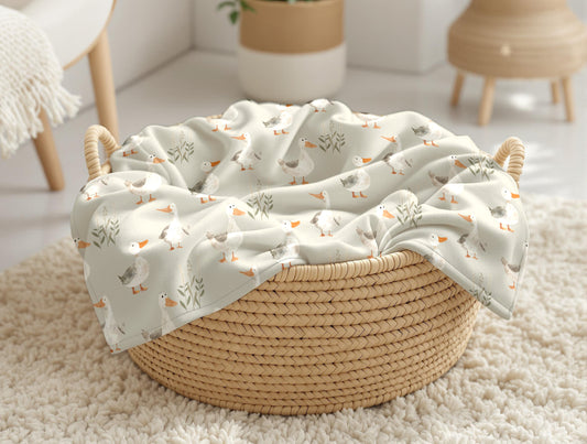 couverture, calinou doudou ultra-douce avec motif d'Oies sauvages dans l'herbe par 4timini