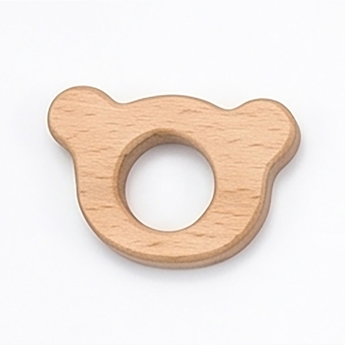 Tête d'ourson - jouet de dentition en bois d'hêtre naturel