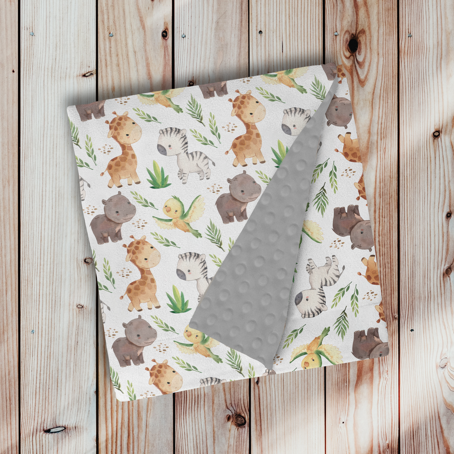 Doudou en minky - bébé safari