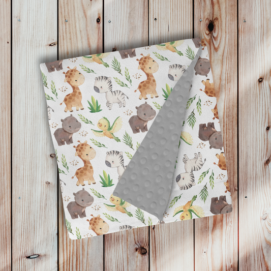 Doudou en minky - bébé safari