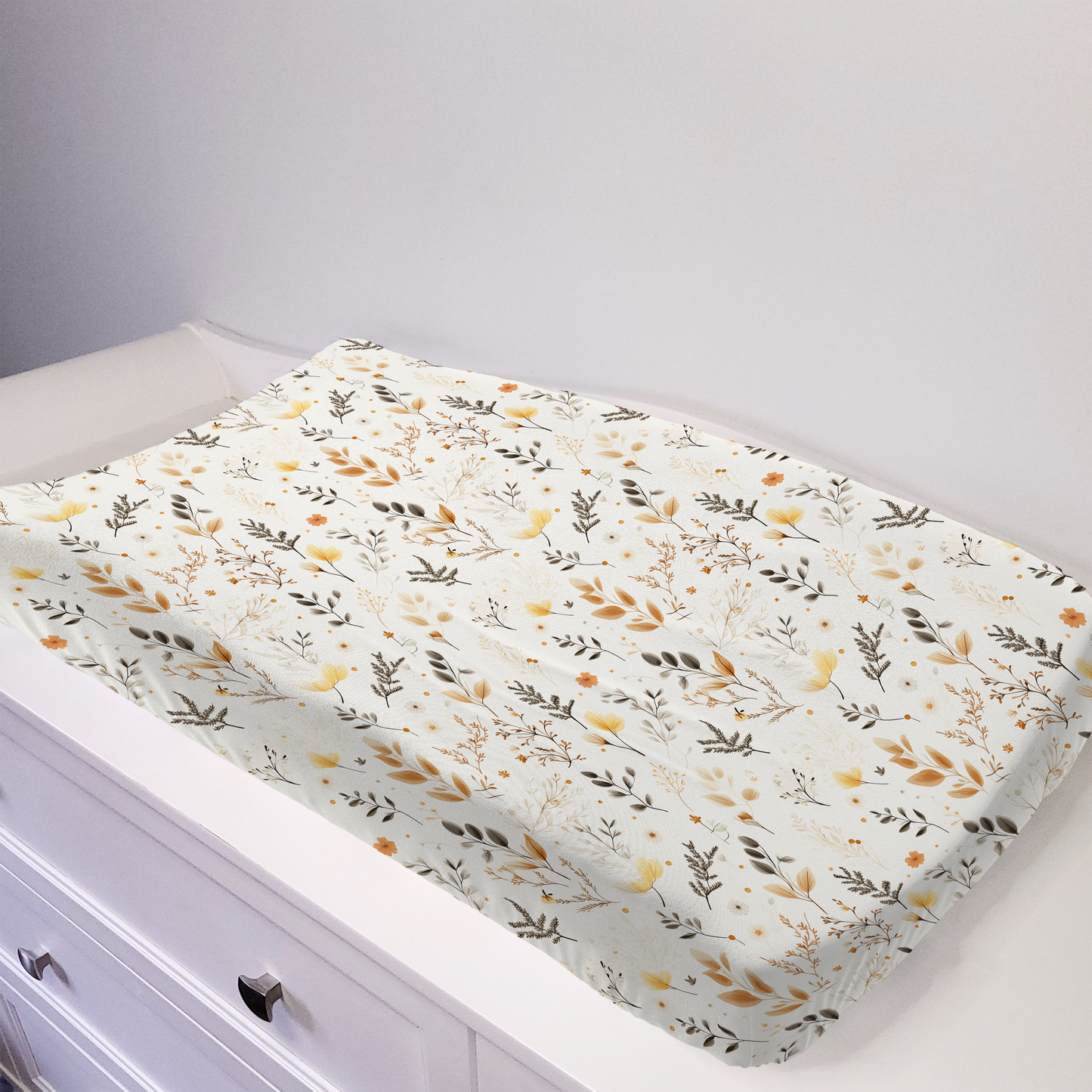 Housse de matelas à langer - Feuillage boho