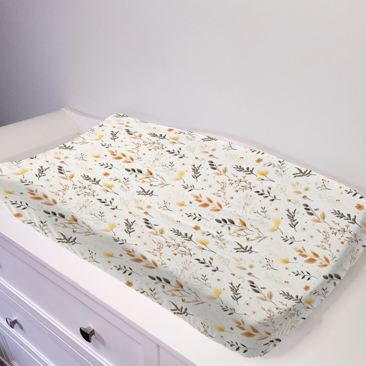 Housse de matelas à langer - Feuillage boho