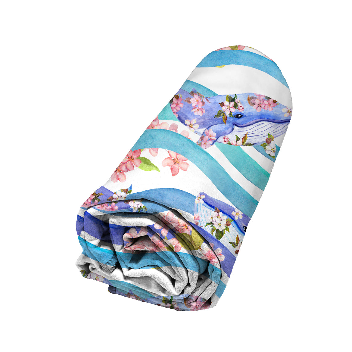 Serviette de plage - Baleine floral