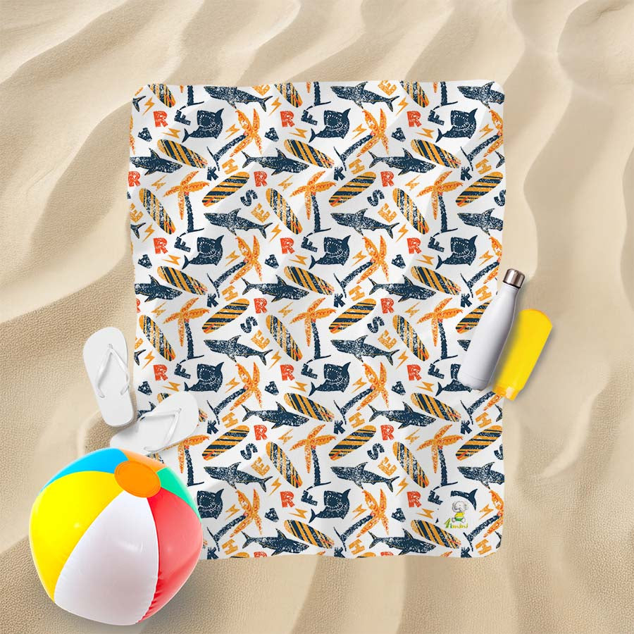 Serviette de plage - Requin en surf