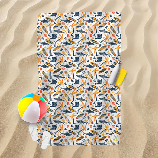 Serviette de plage - Requin en surf