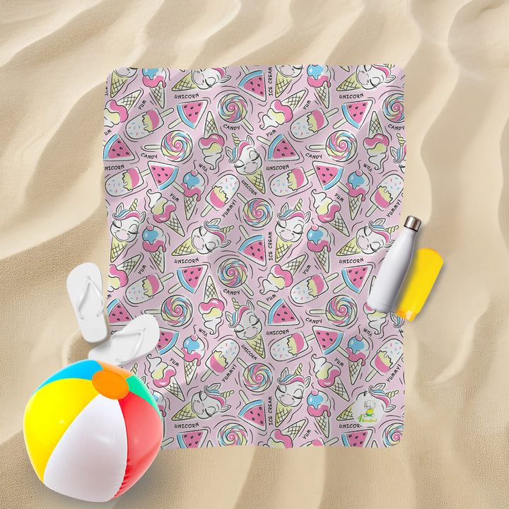 Serviette de plage - Sucette licorne