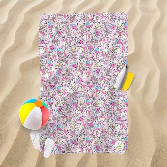 Serviette de plage - Sucette licorne